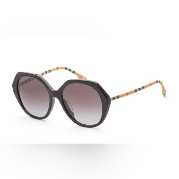 BURBERRY Women’s Vanessa Black Irregular Sunglasses - Picture 1 of 13